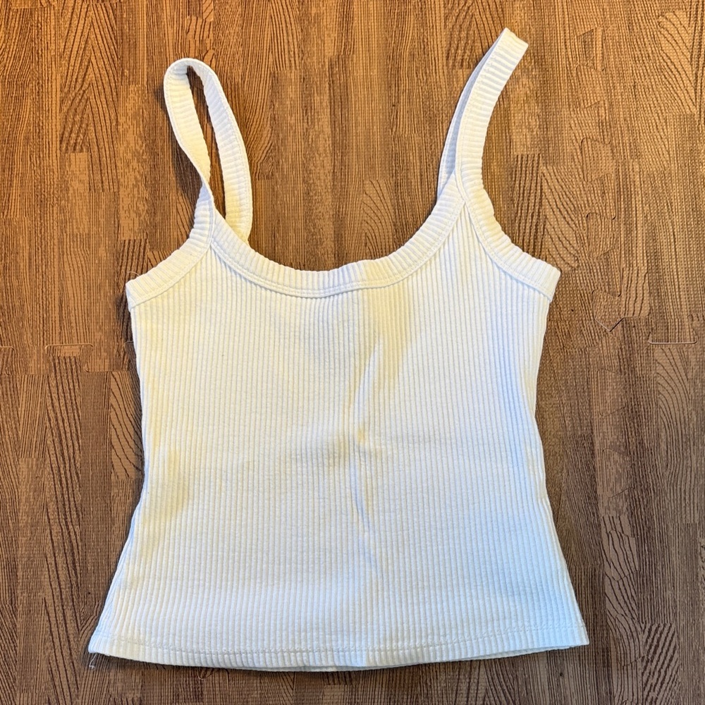 SUPRE WHITE RIBBED TOP SIZE SMALL
